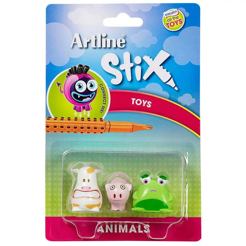Artline Stix 3PK Animals Toys for Stix Drawing Pens/Markers Build/Play Kids/Art - Hobbies