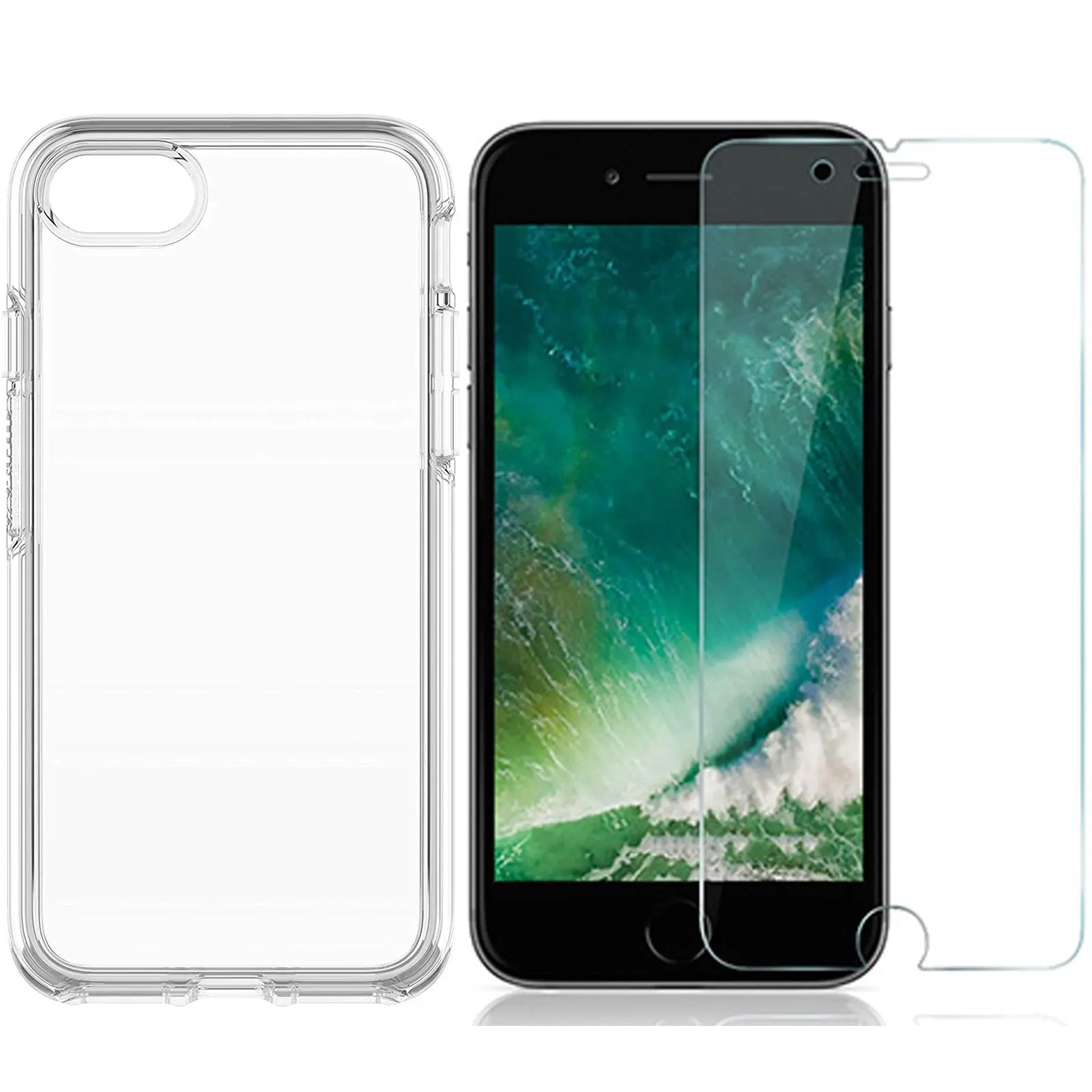 For Apple iPhone SE 2022 3rd Gen Clear Case Cover and Soft Screen Protector Film - Electronics