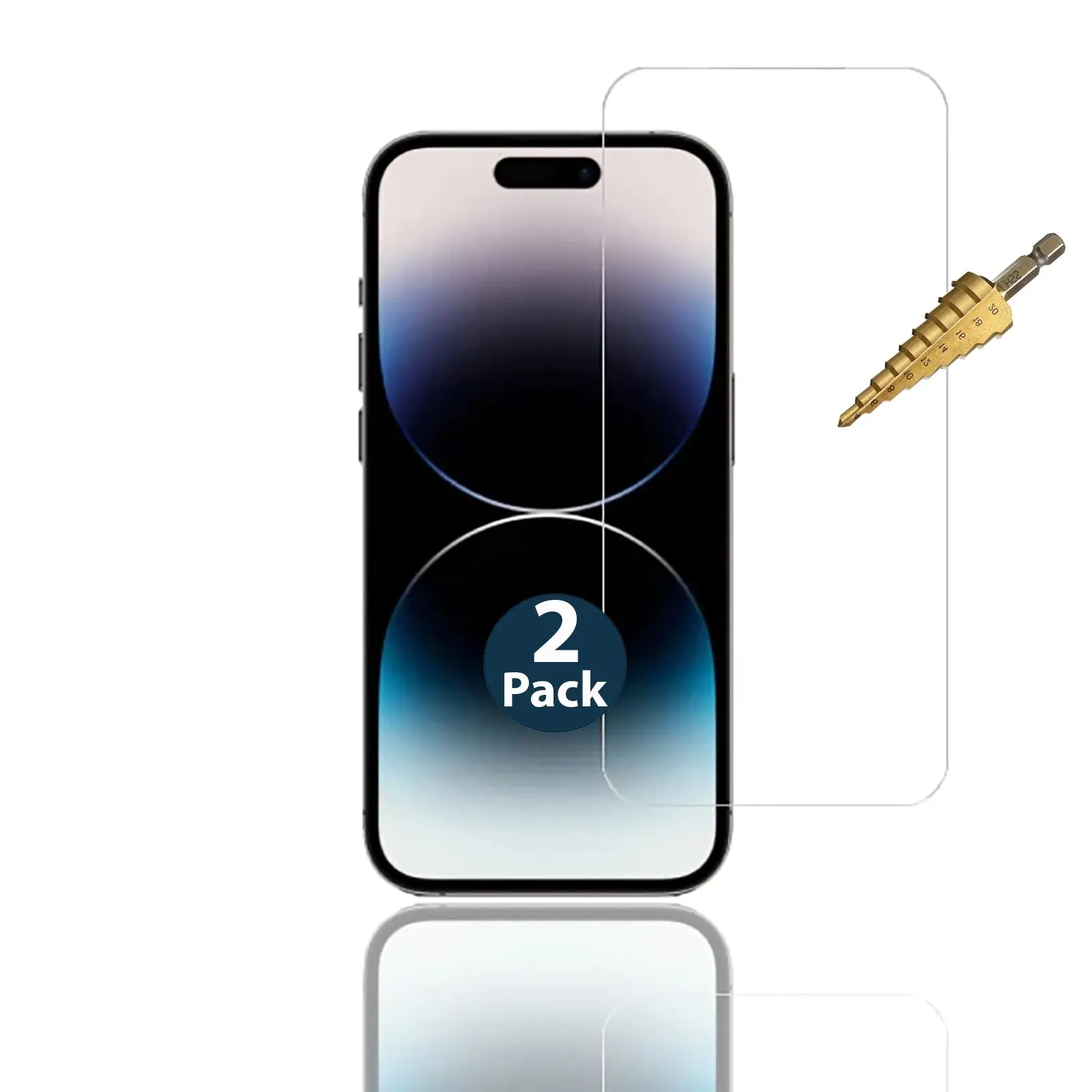 2pcs 9H Tempered Glass Screen Protector Guard for Apple iPhone 14 PRO Front - Electronics