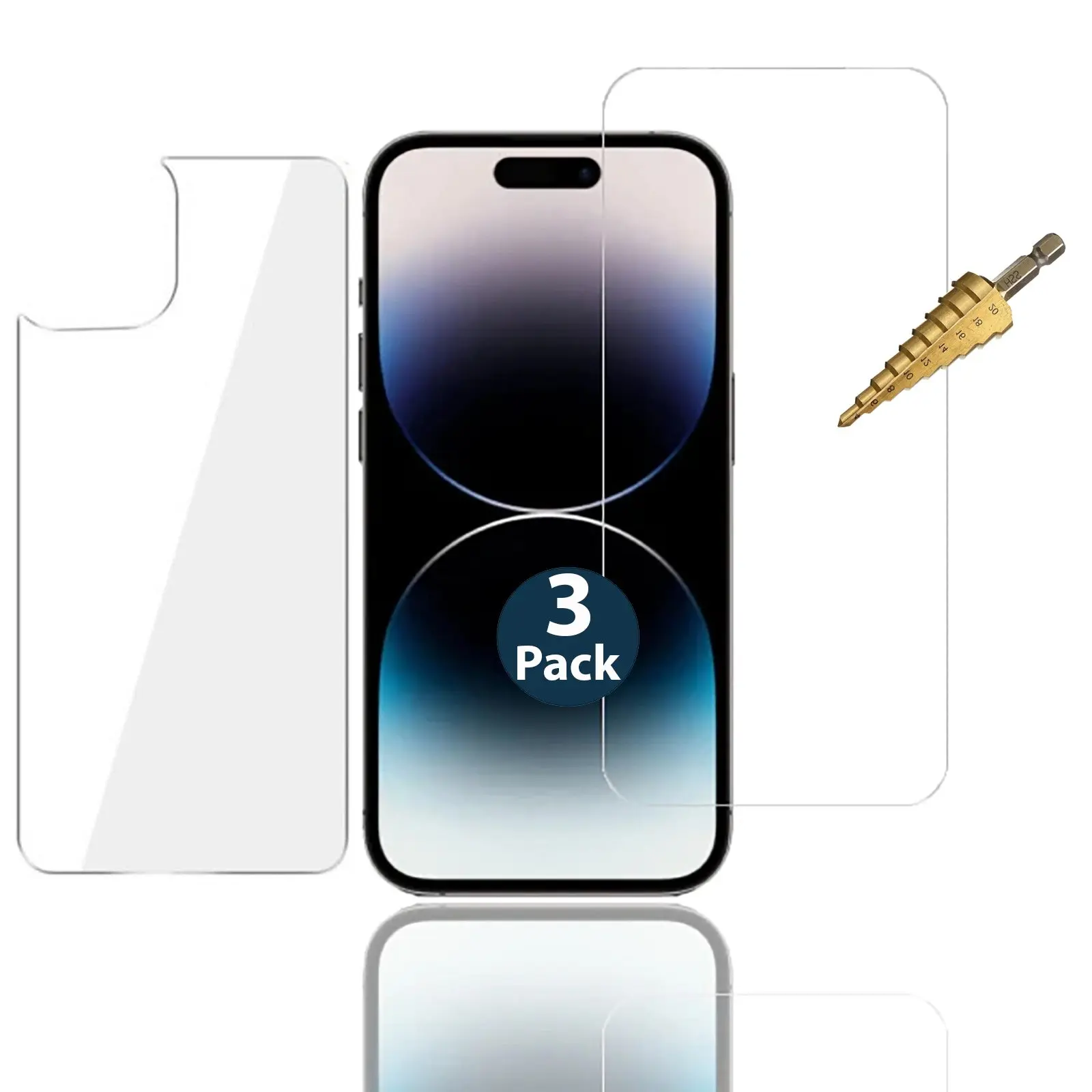 3x Tempered Glass Screen Protector for Apple iPhone 14 PRO MAX Front + Soft Back - Electronics