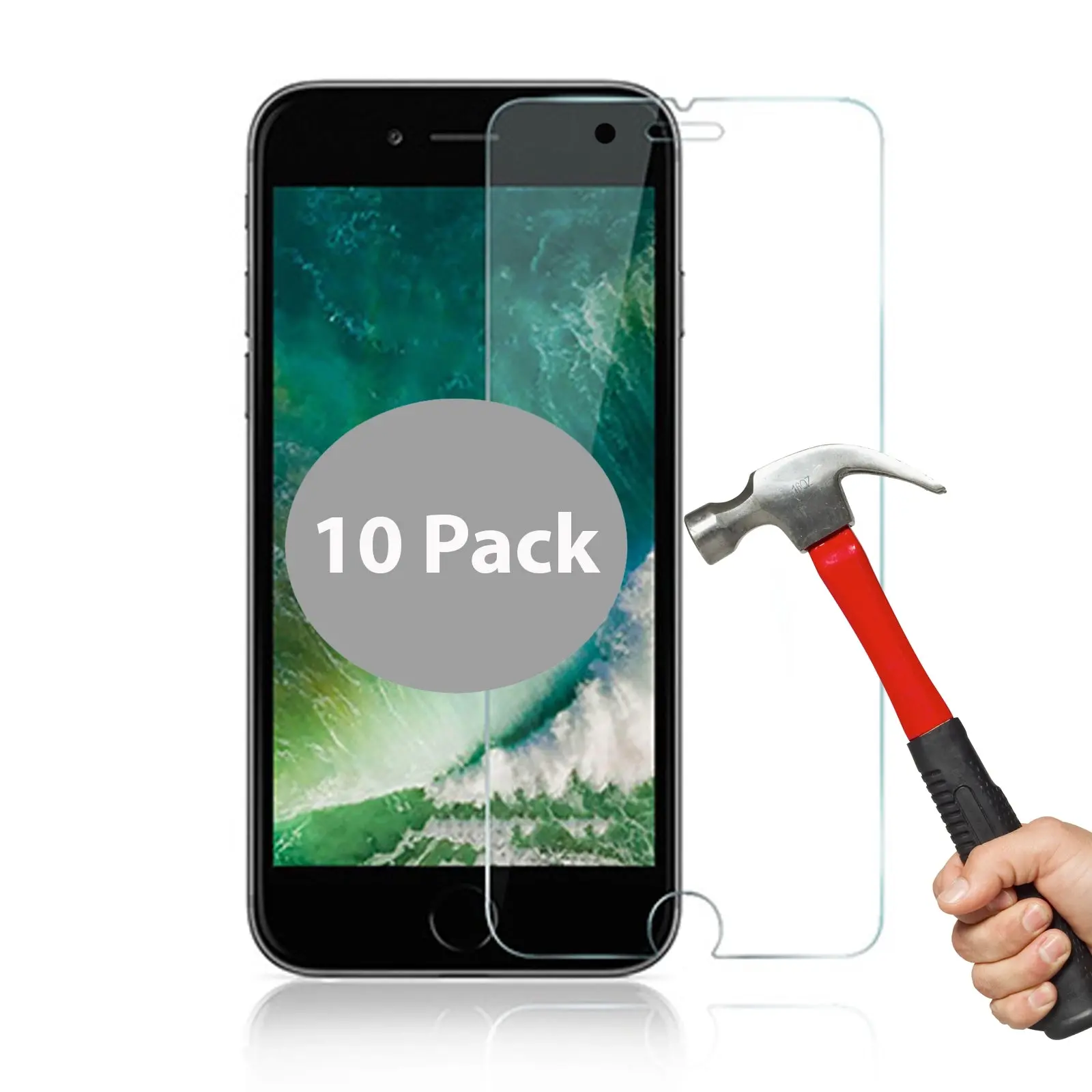 x10 Tempered Glass Screen Protector Guard for Apple iPhone SE 4.7 2022 3rd Gen - Electronics