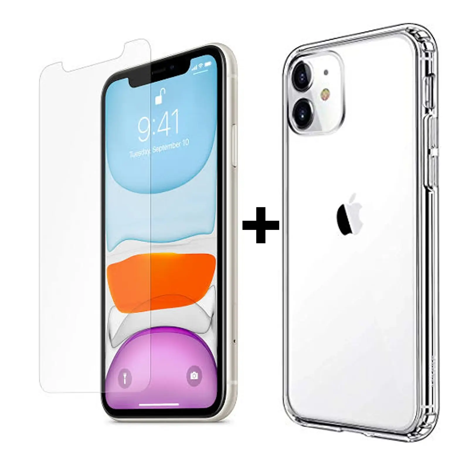 Apple iPhone 11 PRO MAX clear case cover and 4H anti-scratch front screen protector