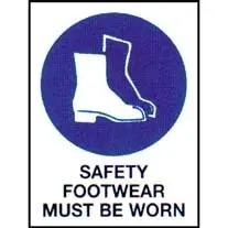 Livingstone Safety Sign "Safety Footwear Must Be Worn" 225 x 300mm Metal - Health