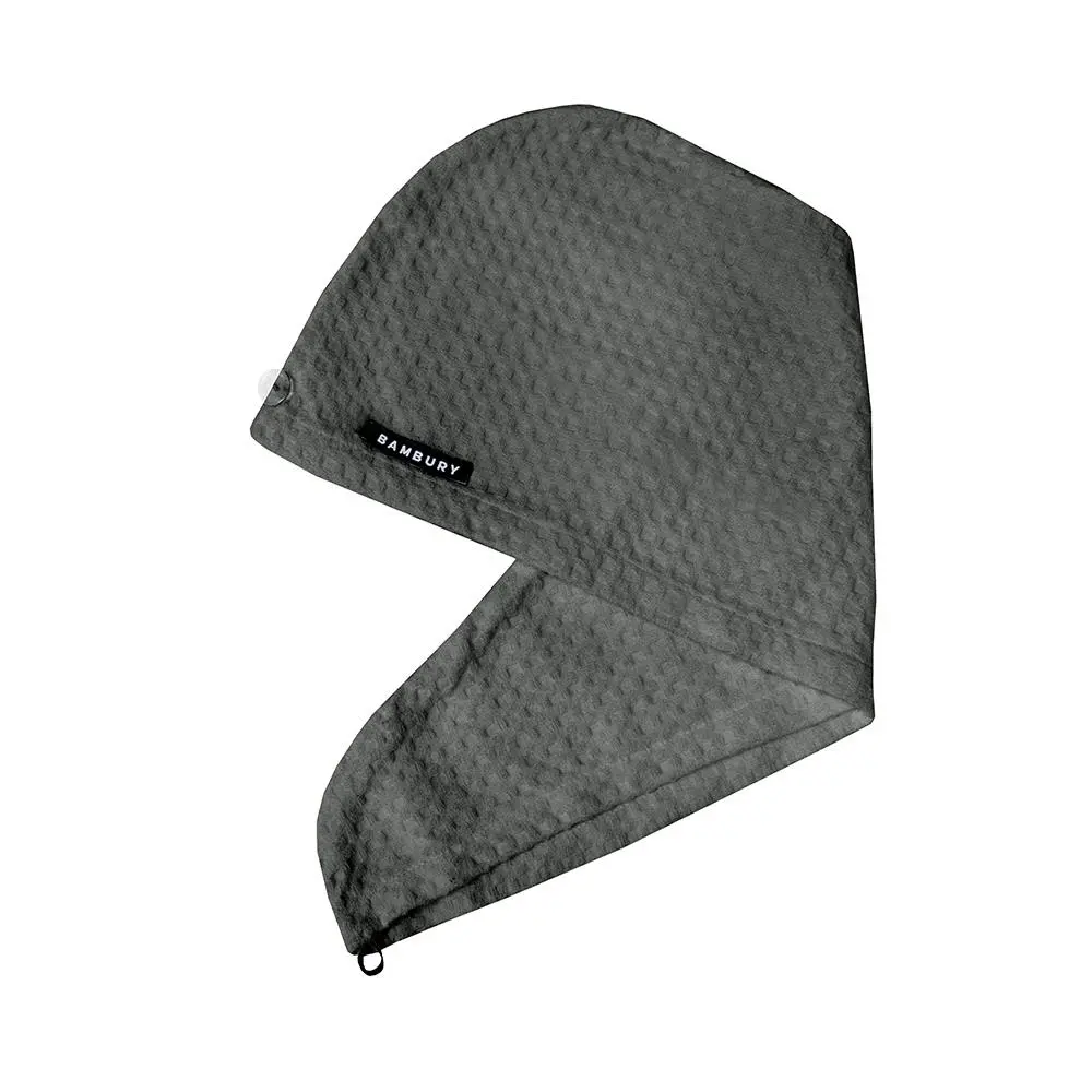 Bambury Home Living Matrix Microfibre Hair Wrap Charcoal Knitted 65 x 25cm - Home & Garden