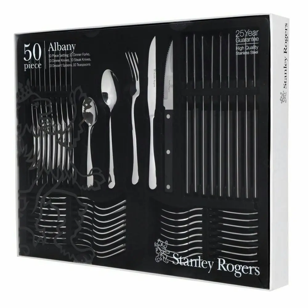Stanley Rogers 50 Piece Albany Cutlery Set With Steak Knives 50pc - Home & Garden