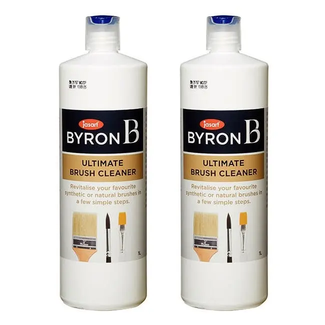 2x Jasart Byron Ultimate 1L Liquid Bottle Painting Craft Brush Bristle Cleaner - Hobbies