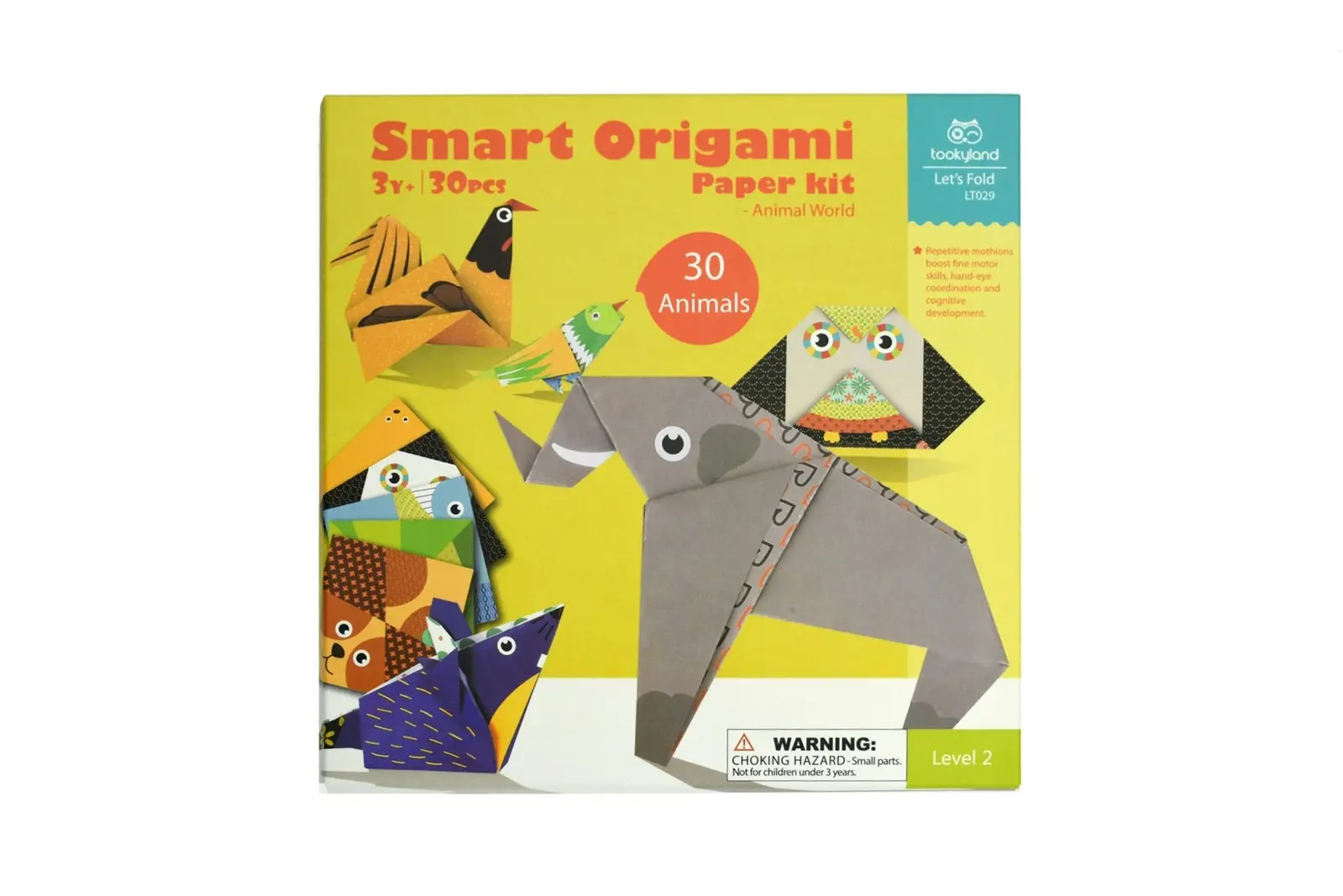 30pc Tookyland Smart Origami Paper Animals Craft Kit Kids Activity Fun Toy 3+ - Hobbies
