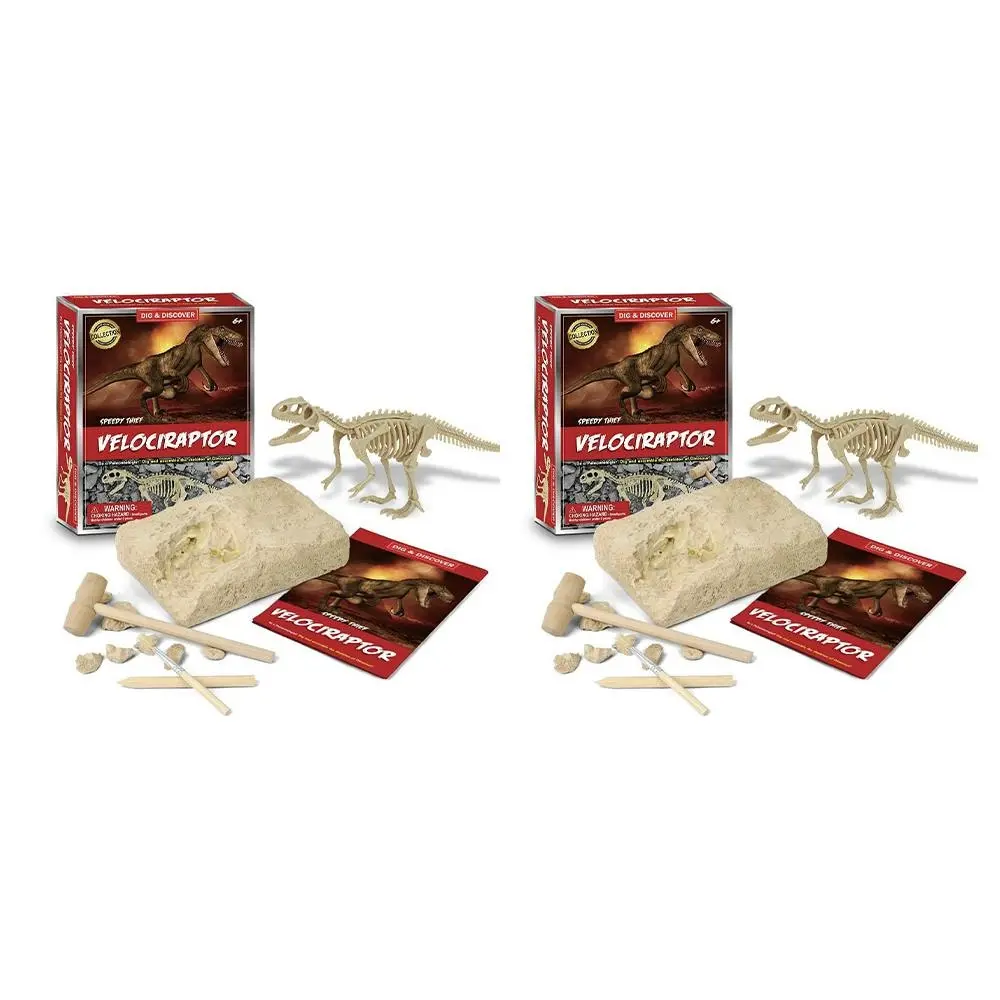 2PK Kaper Kidz Childrens Dig & Discover Velociraptor Dig/Excavation Kits 6y+ - Toys & Games
