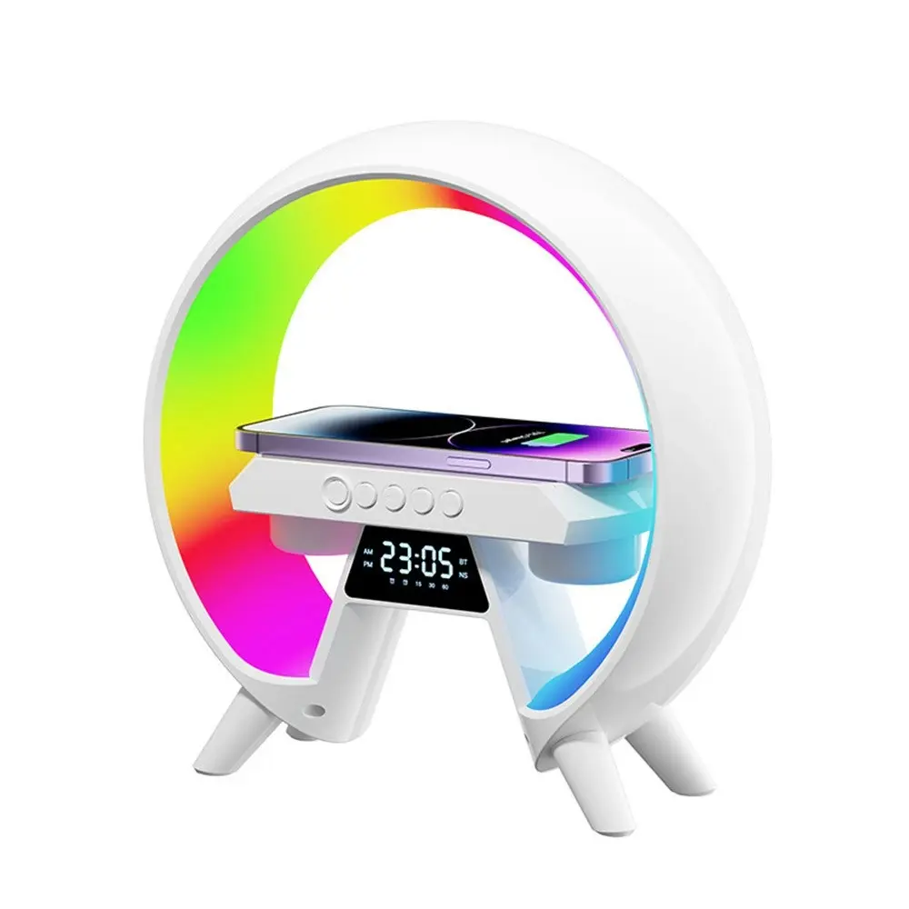 Multifunction Wireless Charger Bluetooth Speaker RGB LED Light Charging Station - Electronics