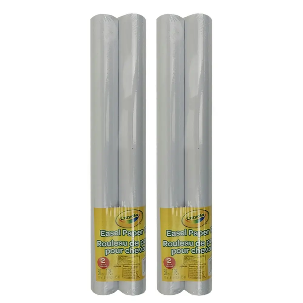 2x Crayola Kids/Childrens Creative Easel Drawing Refill White Paper Rolls 36m+ - Hobbies