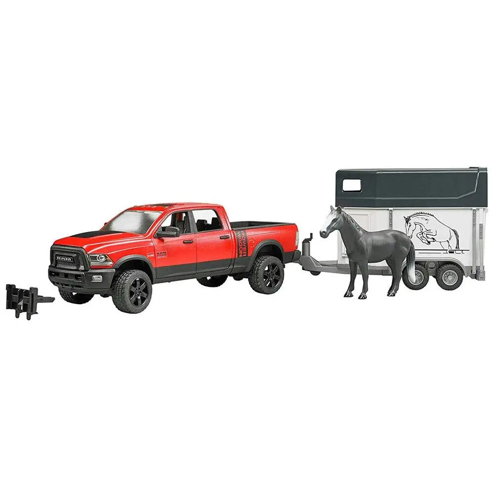 Bruder 1:16 RAM 2500 Power Wagon w/ 1pc Horse/Trailer Toy Vehicle Kids 4y+ Red - Toys & Games