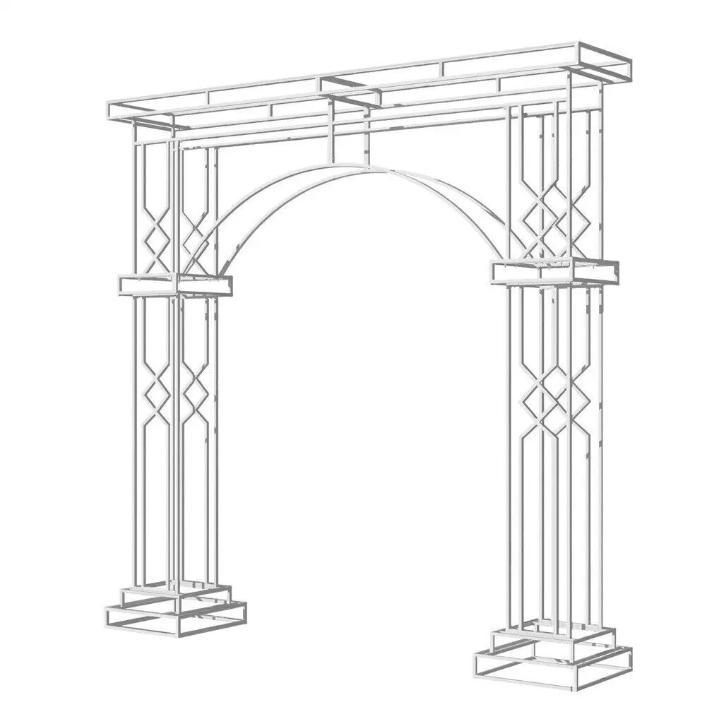 Fin 260Cm Tall White Wedding Arch Backdrop Stand Square Metal Balloon Arch Eventdeco - Religious & Ceremonial