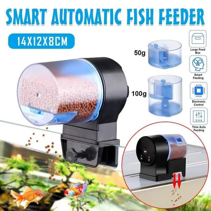 Adjustable Auto Fish Feeder Feeding Aquarium Tank Automatic Food Dispenser Timer - Pets