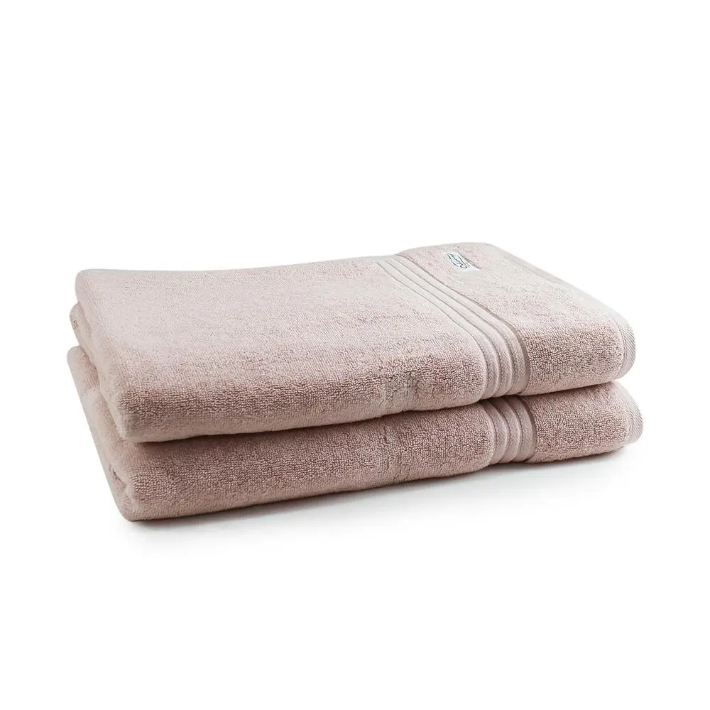 2pc Onkaparinga 90x167cm Cotton Flinders Premium Bath Sheets 600GSM Pink Blush - Home & Garden