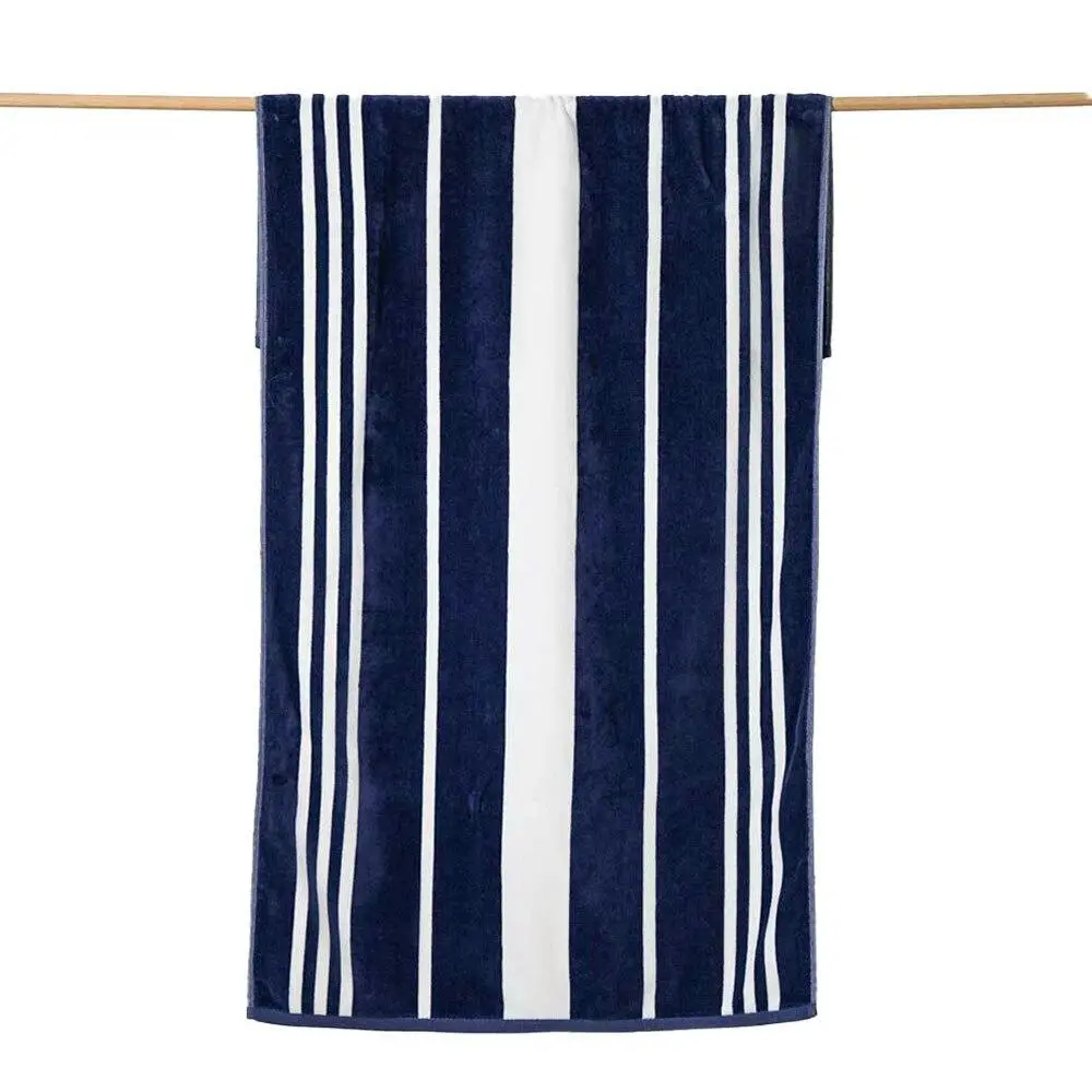 Canningvale Sorrentina Velour Beach Durable Quick-Drying Soft Towel Lido Navy