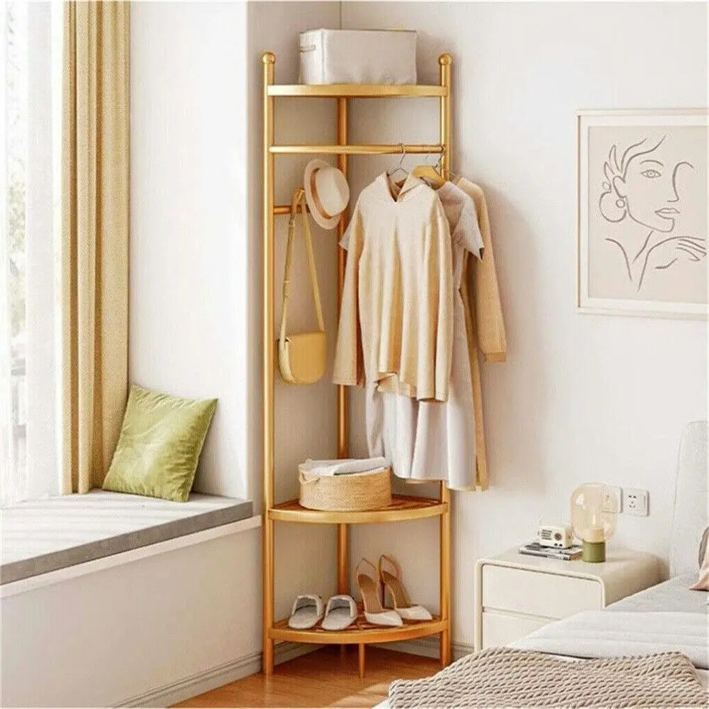 Fin Heavy Duty Corner Coat Stand Bedroom Hall Tree Hallway Shoe Rack Storage Unit Au - Home & Garden