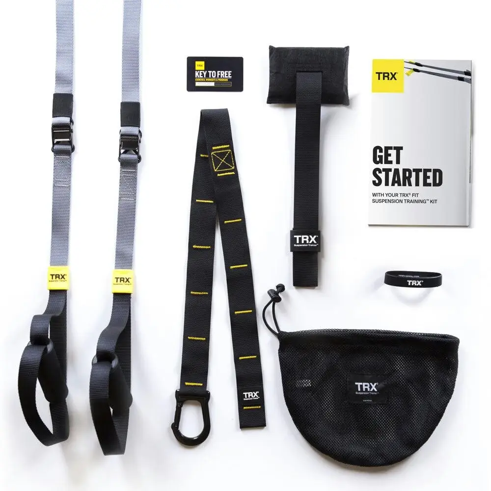 TRX Fit Suspension Trainer Home Exercise Kit w/ Straps/Door Anchor/Mesh Bag - Sports & Outdoor