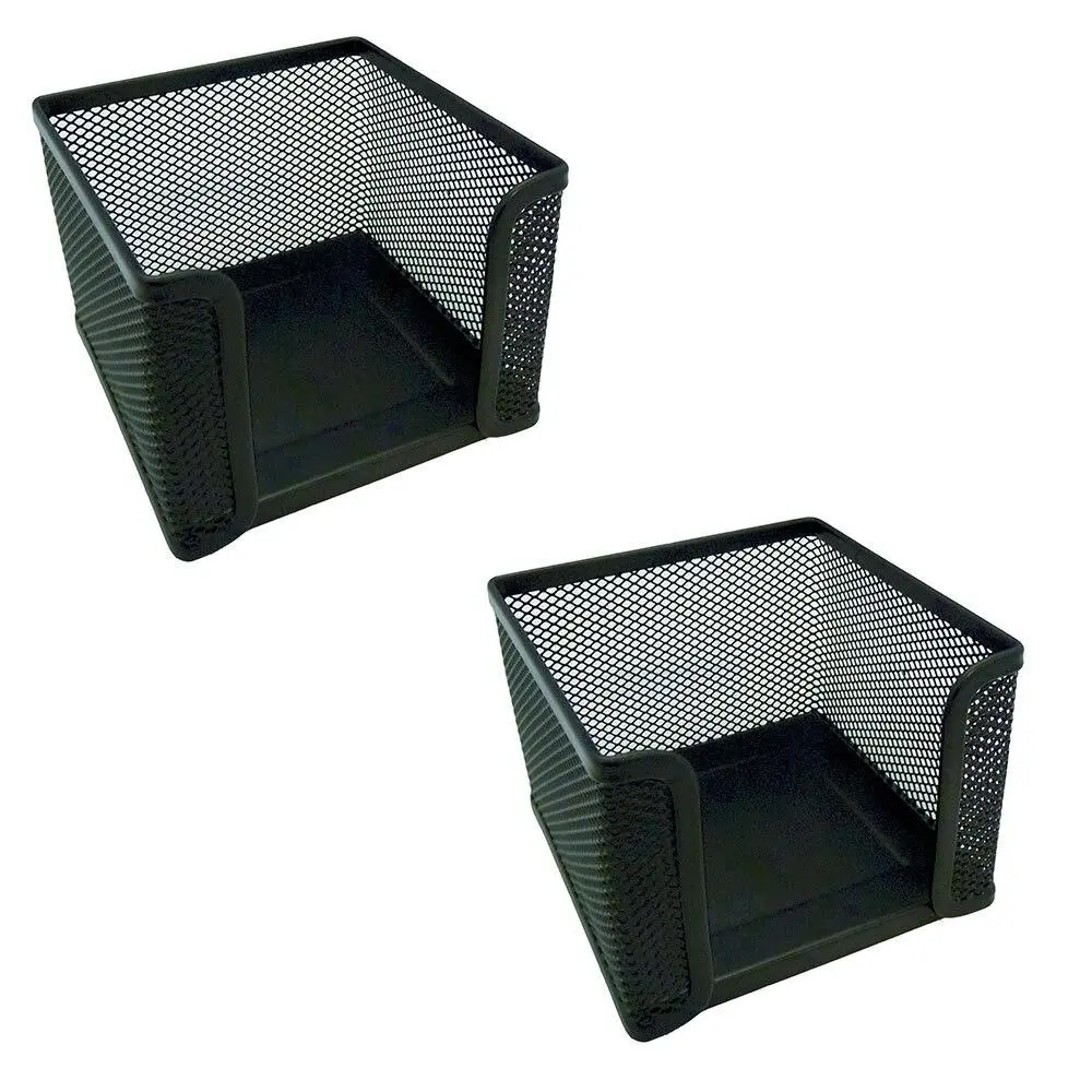2PK Esselte Home/Work Mesh Memo/Notes Cube Holder Stationery Desk Organiser BK - Office