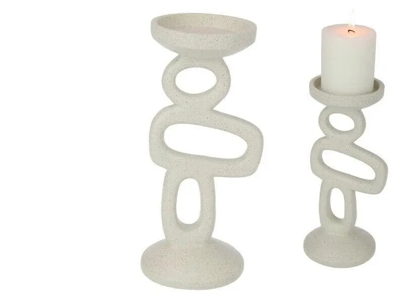 Abstract Pillar Holder with Coral Chain - 24cm