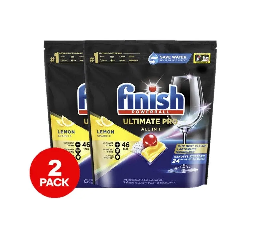 2 Pack Finish Ultimate Dishwashing 46 Tablets Lemon - Home & Garden