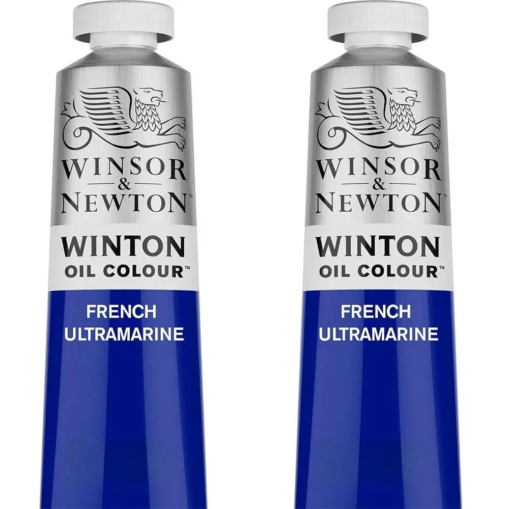 2x Winsor & Newton 200ml Winton Oil Colour Paint Artist French Ultramarine - Hobbies