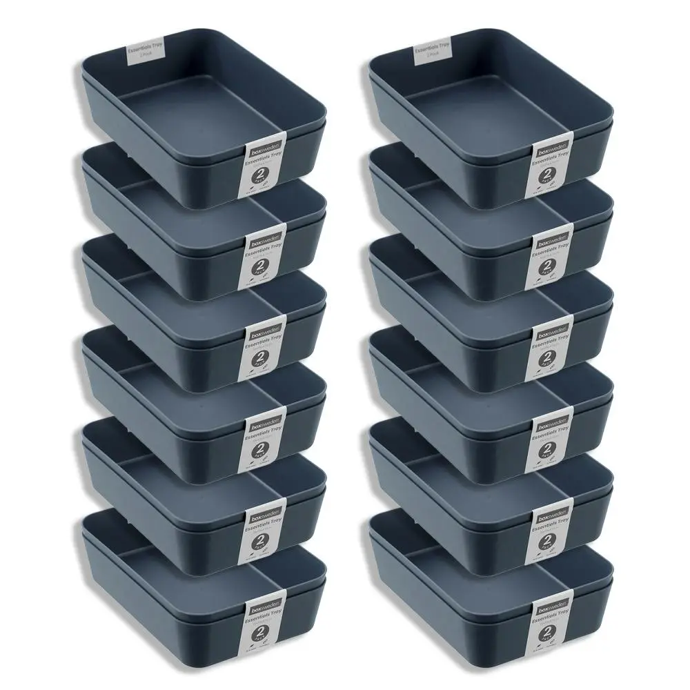 12x 2PK Boxsweden Essentials 18x13cm Sort Tray Organiser Storage Rectangle Asst - Home & Garden