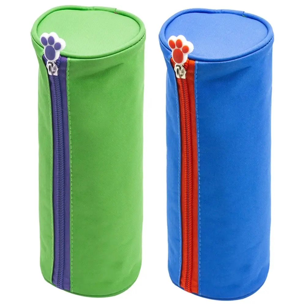 Glitter Critters Roll Me Barrel Case Fabric Pencil Storage Bag Blue & Green - Office