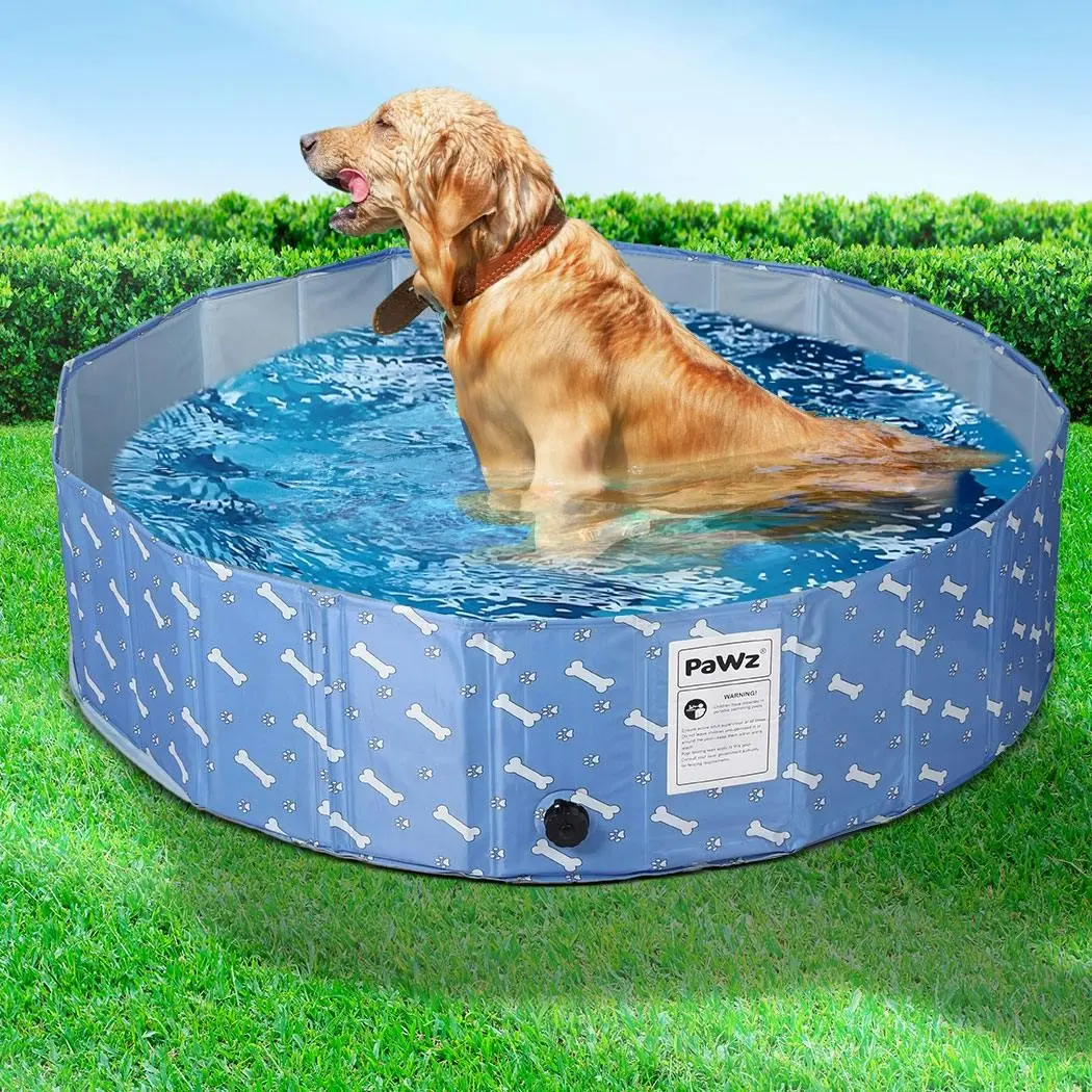 Pawz Folding Swimming Pool Dog Cat Washing Bath Tub Portable SummerOutdoor L - Pets