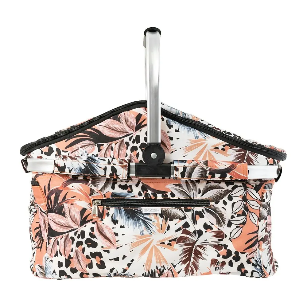 Splosh Picnic Leopard Insulated Collapsible Storage Basket w/ Handles 44x34cm - Home & Garden