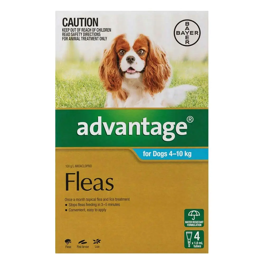 ADVANTAGE For Medium Dogs 4 To 10Kg (Aqua) 12 Pack - Pets