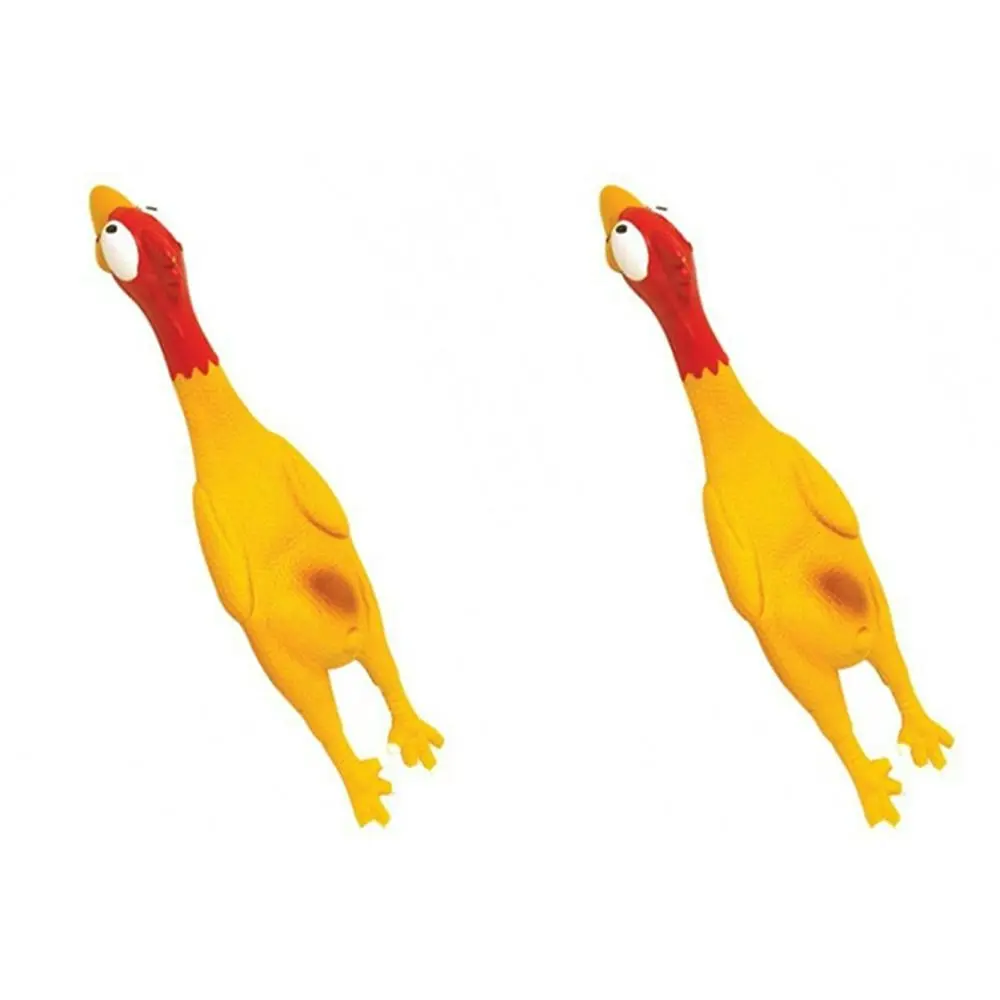 2x Rosewood Jolly Doggy Chicken Large Pet Dog Interactive Fun Fetch Play Toy YLW - Pets