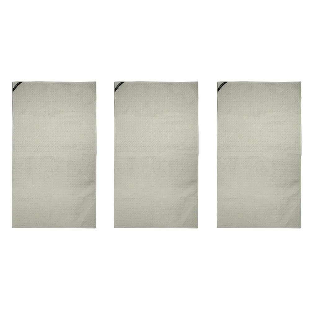 3x Bambury Matrix Workout Microfibre Gym Towel Small Stone 40 x 70cm Knitted - Sports & Outdoor