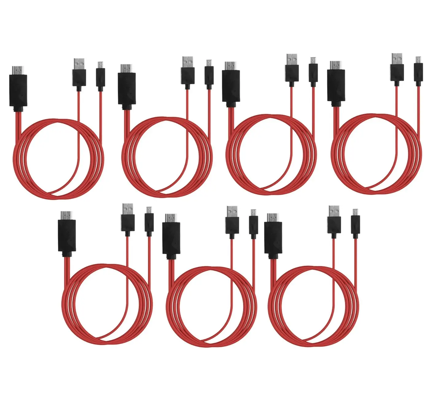 7Pc 7X Samsung Galaxy Siii Mhl Micro Usb To Hdmi + Usb Power Hdtv Adaptor 2M 1080P S4 - Electronics