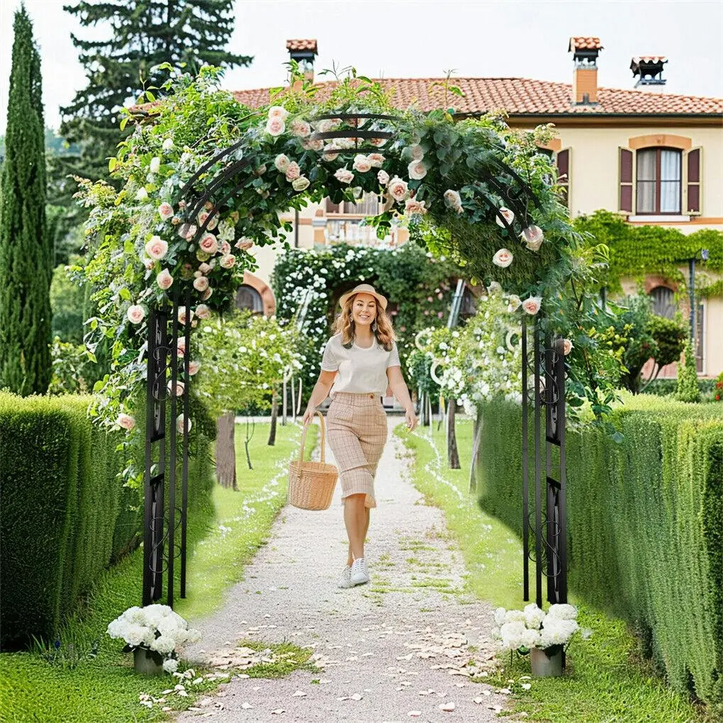 Fin Heavy Duty Metal Garden Arch Arbor Trellis Outdoor Wedding Ceremony Arches Frame - Religious & Ceremonial