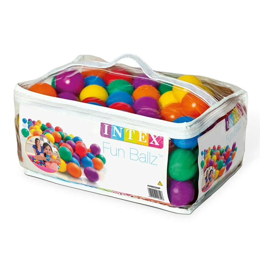 100pc Intex 6.5cm Kids Plastic Balls Indoor/Outdoor Ball Pit/Playpen/Pool Toy 2+ - Toys & Games