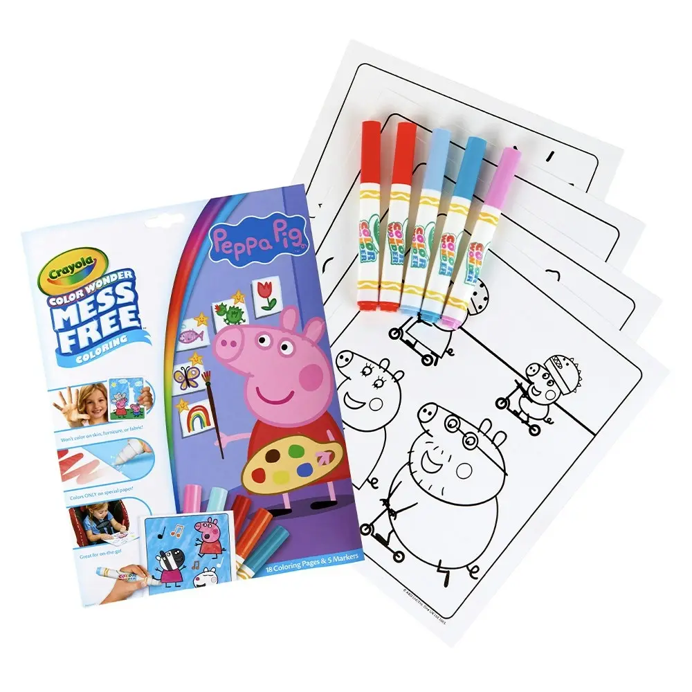 23pc Crayola Peppa Pig Colour Wonder Pages/Markers Drawing Art Kids/Children 3y+ - Hobbies