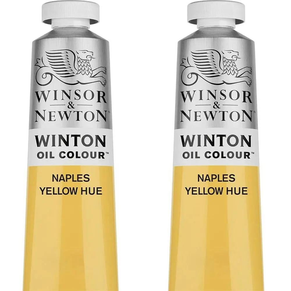 2x Winsor & Newton 200ml Winton Oil Colour Paint Artist Naples Yellow Hue - Hobbies
