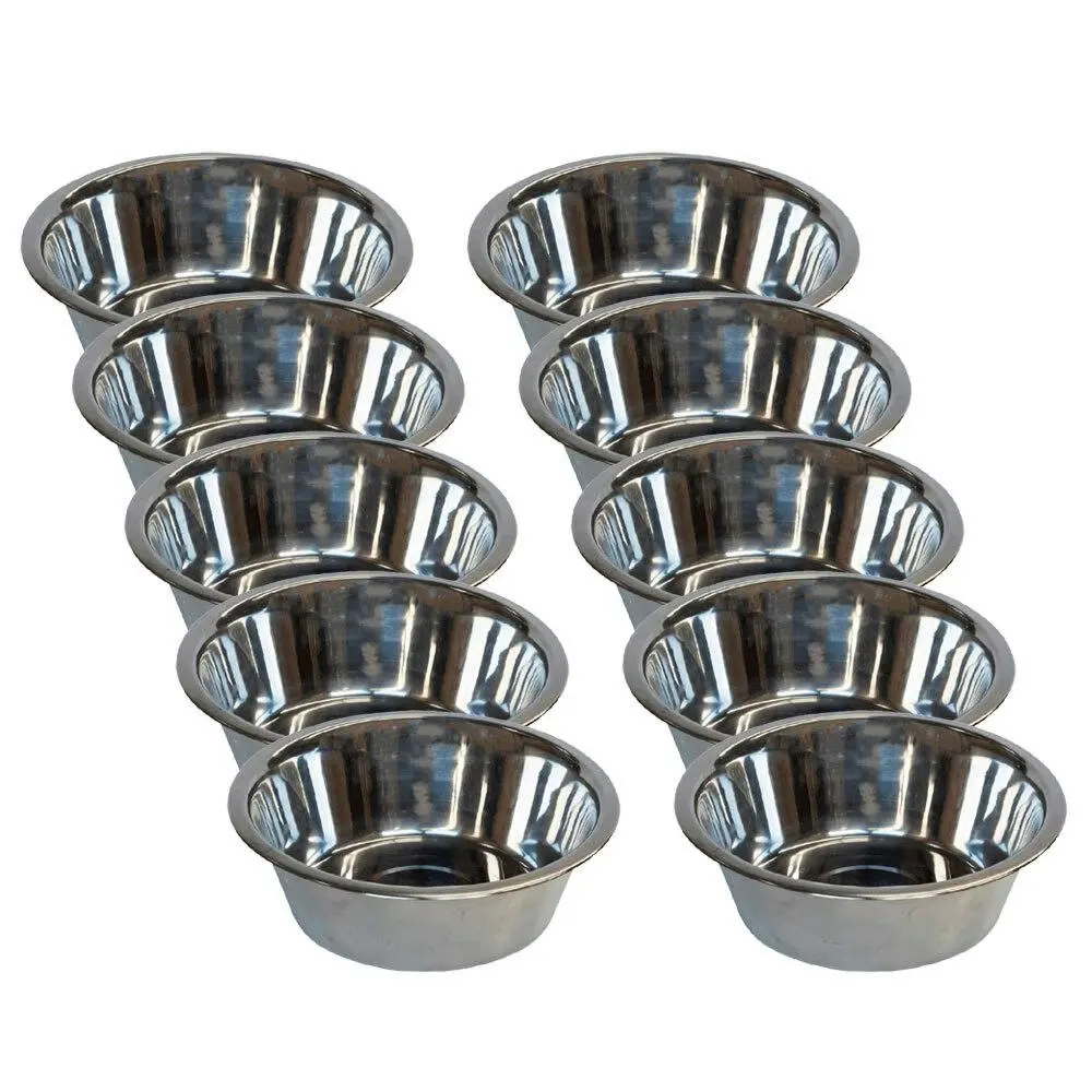 10x Superior Pet Essentials Economy Food-Grade Stainless Steel Dog Bowl 284ml