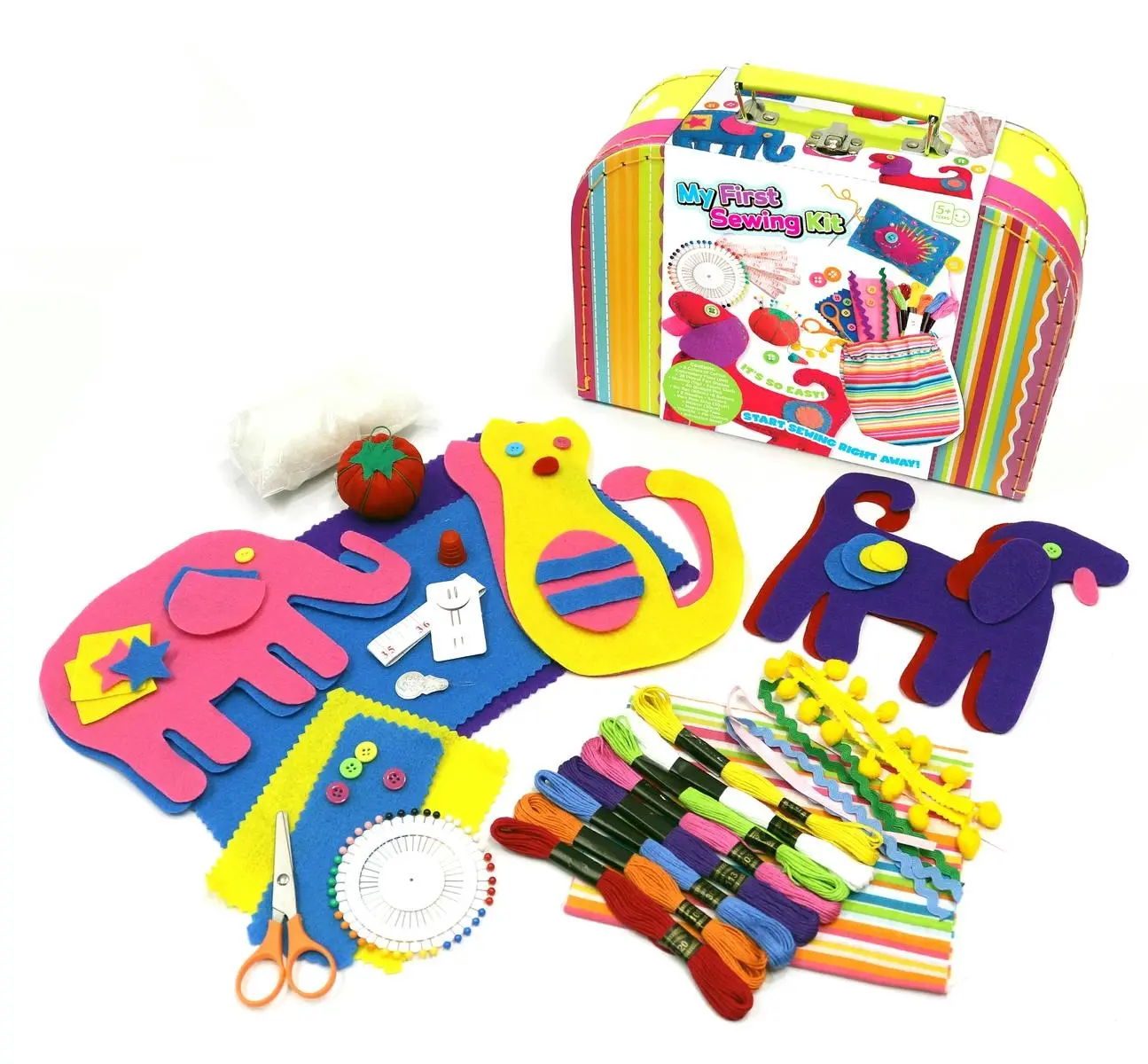 Kaper Kidz My First Sewing Kit DIY Kids/Children Craft Felt/Scissors/Thread Set - Hobbies