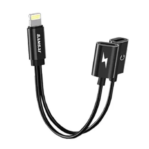 Sansai Dual Lightning Adapter Earphone/Charging Splitter for iPhone X/8/7 Assort - Electronics