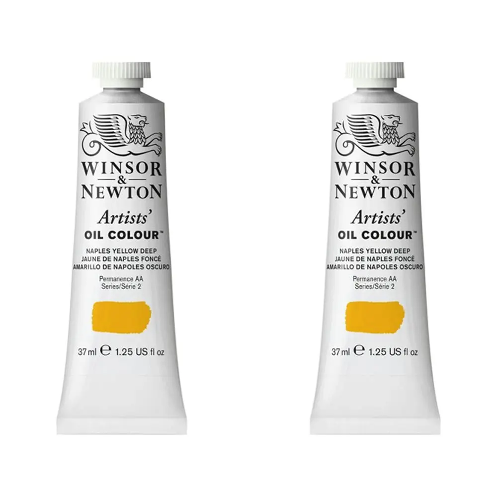 2x Winsor & Newton Artists Oil Colour 37ml Paint Tube Naples YLW Deep Series 2 - Hobbies
