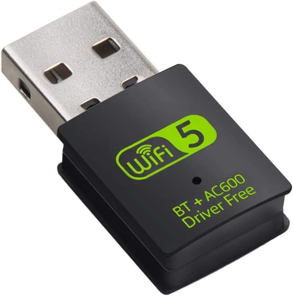 USB Wifi Bluetooth Adapter, 600Mbps Dual Band 2.4/5Ghz Wireless Network External Receiver, Mini Wifi Dongle for Pc/Laptop/Desktop - Electronics