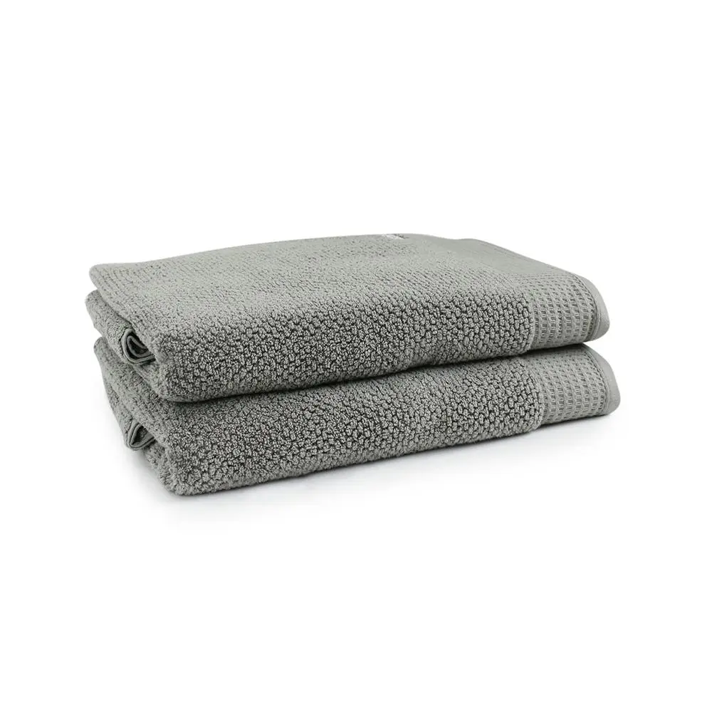 2pc Onkaparinga 90x167cm Cotton Avalon Premium Bath Sheets 550GSM Warm Silver - Home & Garden