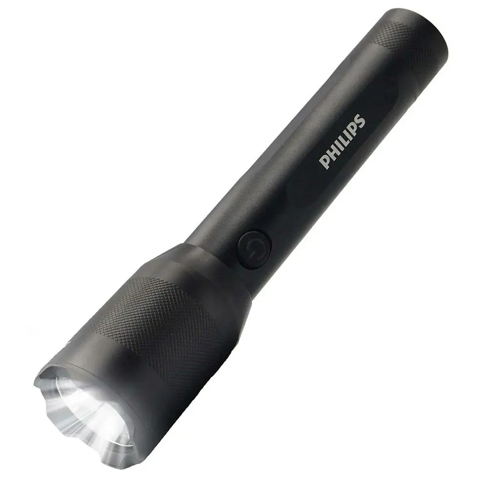 Philips Rechargeable LED Flashlight Handheld Camping 1200LM Torch Light Black - Sports & Outdoor