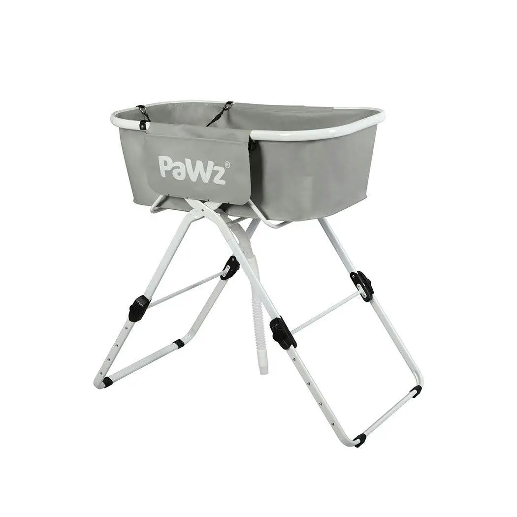 Pawz Foldable Pet Bath Tub w/ Adjustable Height for Small & Medium Dogs Cats - Pets