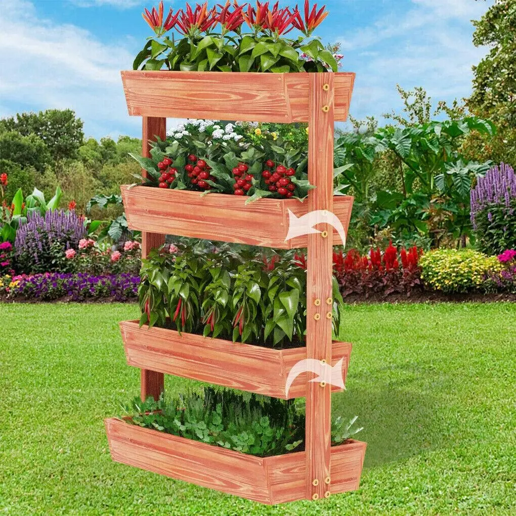 Fin Xxl Super Durable Elevated Planter Freestanding Rotatable Planter Box Garden Bed - Home & Garden