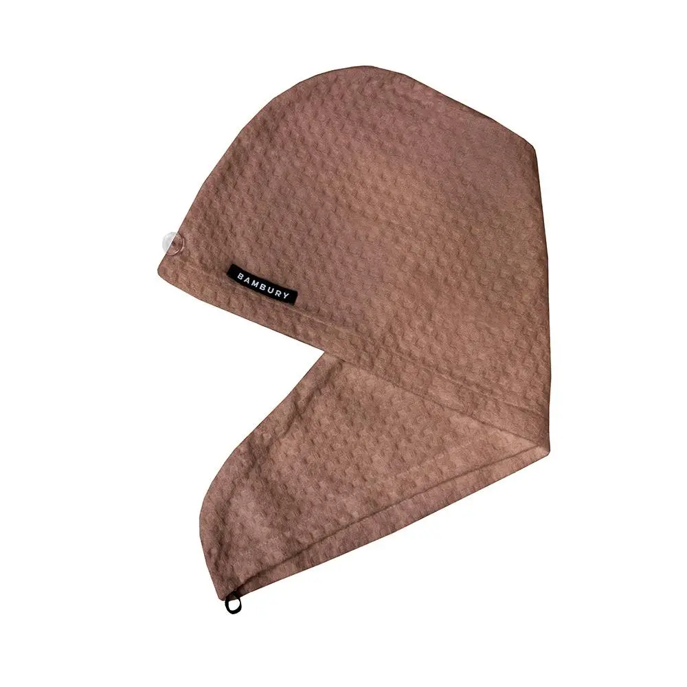 Bambury Home Living Matrix Microfibre Hair Wrap Woodrose Knitted 65 x 25cm - Home & Garden