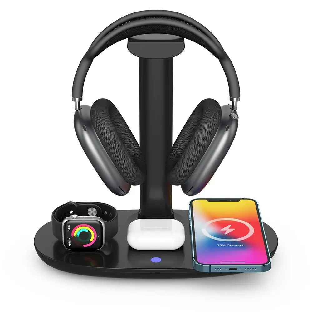 4 in 1 Wireless Charger Headphone Stand for iPhone Apple Watch Airpods Pro - Electronics