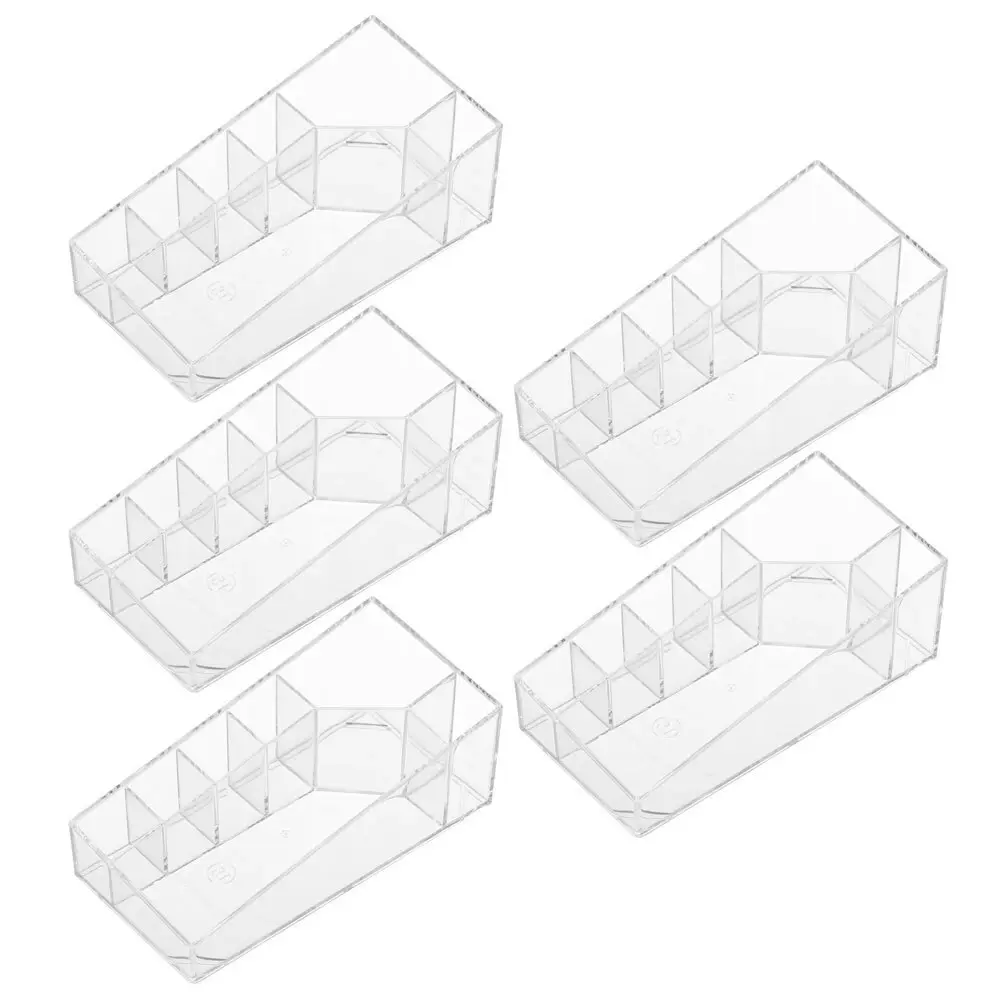 5PK Boxsweden Crystal 7 Section Micro Station Makeup/Cosmetics Organiser Clear - Home & Garden