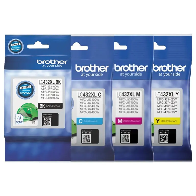 Brother LC432XL Black Cyan Magenta Yellow High Yield 4 Ink Cartridge Value Pack - Electronics